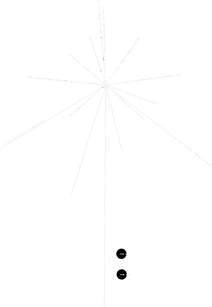 The pulsar map engraved on the Voyager record: lines radiating from the Sun to fourteen pulsars, fixing our position for whoever finds it